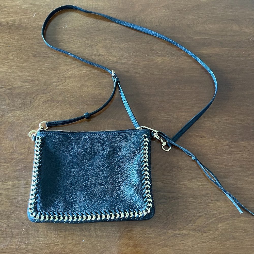 Rebecca Minkoff Black Crossbody Bag with Tassels and Braided Chain